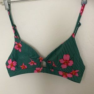 Billabong Green Floral Bikini Top
